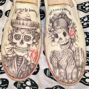 Goby Sugar Skull Slip On Espadrille